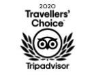 Logo Travellers' Choice 2020 di Tripadvisor, simbolo di eccellenza e fiducia nei viaggi.